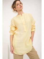 Josephine & Co Lniana tunika "Georgia" w kolorze żółtym rozmiar: 36. Żółte tuniki Josephine & Co, na co dzień, bez wzorów, ze lnu, bez kołnierzyka, bez ramiączek. Za 230.99 zł.