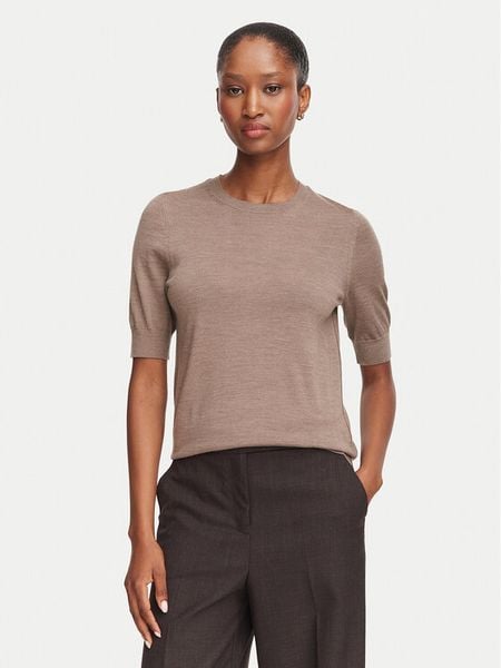 BOSS Sweter Farbella 50544996 Brązowy Slim Fit. Brązowe swetry Boss, s, bez wzorów, z wełny, bez ramiączek. Za 679.99 zł.