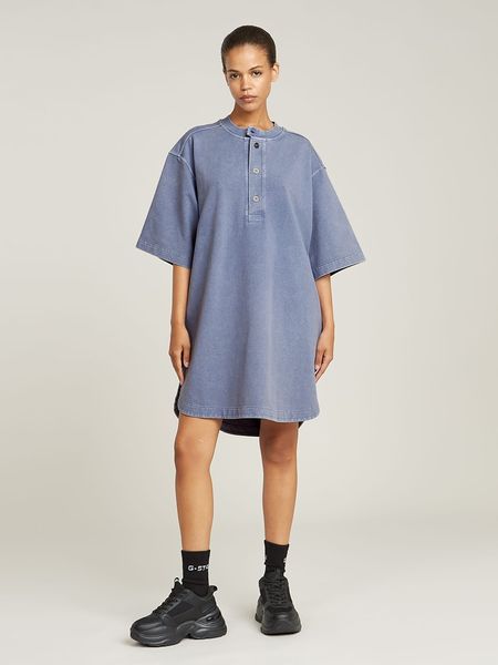G-Star Sukienka w kolorze błękitnym rozmiar: XL. Niebieskie sukienki G-Star, xl, bez wzorów, z bawełny, retro, bez kołnierzyka, bez ramiączek, mini. Za 243.64 zł.