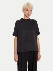 Imperial Bluzka TV52IBA Czarny Regular Fit. Czarne bluzki Imperial, s, bez wzorów, z syntetyku, bez kołnierzyka, bez ramiączek. Za 169.99 zł.