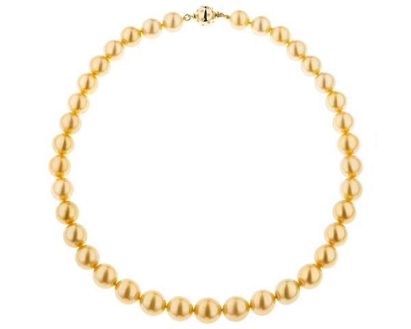 Naszyjnik z perłami Golden South Sea, brylantami i elementami żółtego złota - 44 cm - próba 750. Niebieskie naszyjniki Apart, z brylantem, złote. Za 159,000.00 zł.