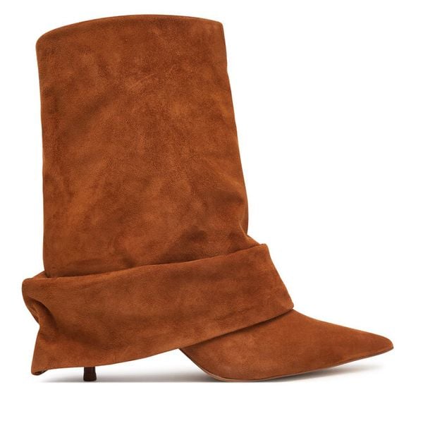 Botki Aldo. Brązowe botki Aldo, bez wzorów, bez obcasa, na szpilce, bez zapięcia. Za 729.99 zł.