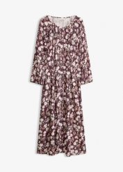 Sukienka maxi z wiązaniem. Fioletowe sukienki bonprix, bez wzorów, bez kołnierzyka, bez ramiączek, maxi. Za 149.99 zł.
