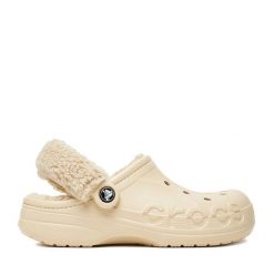 Klapki Crocs. Brązowe klapki Crocs, bez wzorów, bez obcasa. Za 259.99 zł.