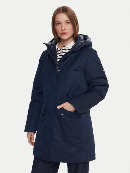 Tommy Hilfiger Parka WW0WW46533 Granatowy Relaxed Fit. Niebieskie parki TOMMY HILFIGER, l, z bawełny, bez kaptura. Za 1,049.00 zł.