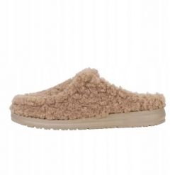 HEYDUDE Damskie Kapcie Wendy Slipper. Brązowe obuwie domowe Hey Dude, bez wzorów, z materiału, bez zapięcia. Za 239.00 zł.
