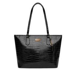 Torebka DeeZee. Czarne shopper DeeZee, bez wzorów, bez dodatków. Za 149.99 zł.