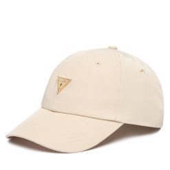 Czapka z daszkiem Guess. Brązowe czapki Guess, z aplikacjami. Za 159.99 zł.