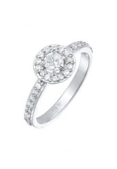 Elli Damski pierścionek zaręczynowy klasyczny z kryształami cyrkonii w srebrze próby 925 Sterling Silver Pierścionki 1 ct. Szare pierścionki Elli, z cyrkonią, srebrne. Za 283.99 zł.