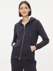 Gant Bluza Reg Tonal Shield Zip Hoodie 4200671 Granatowy Regular Fit. Niebieskie bluzy GANT, s, bez wzorów, z bawełny, bez kaptura. Za 339.99 zł.
