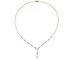 Naszyjnik z żółtego złota z brylantami - 43 cm - 0,68 ct - próba 585. Żółte naszyjniki Apart, z brylantem, złote. Za 17,990.00 zł.