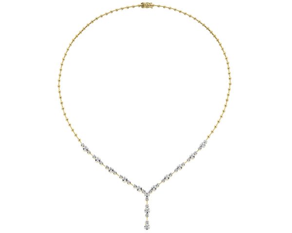 Naszyjnik z żółtego złota z brylantami - 45 cm - 0,71 ct - próba 585. Żółte naszyjniki Apart, z brylantem, złote. Za 18,490.00 zł.