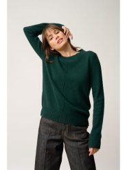 Just Cashmere Kaszmirowy sweter "Emma" w kolorze ciemnozielonym rozmiar: XL. Zielone swetry Just Cashmere, xl, bez wzorów, z kaszmiru, bez ramiączek. Za 543.90 zł.