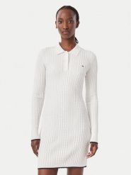Tommy Jeans Sukienka dzianinowa DW0DW23317 Biały Slim Fit. Białe sukienki Tommy Jeans, xl, bez wzorów, z dzianiny, bez kołnierzyka, bez ramiączek. Za 449.99 zł.