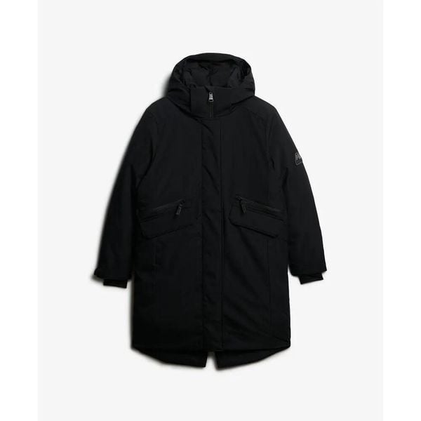 Parka dla kobiet Superdry City Fishtail. Czarne kurtki sportowe Superdry, s, z materiału, biznesowe, bez kaptura. Za 771.95 zł.