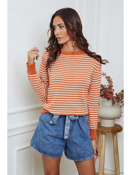 So Cachemire Sweter "Dweg" w kolorze beżowo-pomarańczowym rozmiar: L. Pomarańczowe swetry So Cachemire, l, bez wzorów, z kaszmiru, bez ramiączek. Za 247.40 zł.