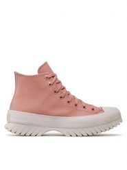 Converse Botki Chuck Taylor All Star Lugged 2.0 Hi A02879C Różowy. Czerwone botki Converse, bez wzorów, ze skóry, bez obcasa, na płaskiej podeszwie, bez zapięcia. Za 469.99 zł.