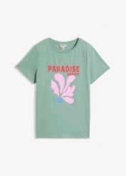 T-shirt z mieszanki bawełny. Białe t-shirty bonprix, bez wzorów, z bawełny, bez kołnierzyka, bez ramiączek. Za 37.99 zł.