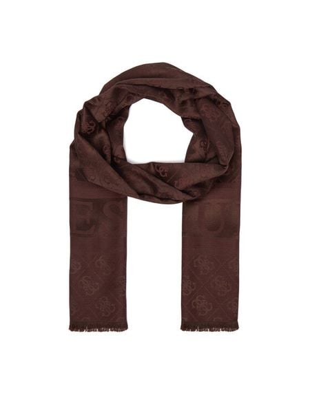 Guess Szal AW5685 POL03 Brązowy ciemny. Brązowe rękawiczki Guess, z aplikacjami, z poliesteru. Za 194.99 zł.