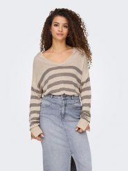 ONLY Sweter w kolorze beżowym rozmiar: M. Brązowe swetry Only, m, bez wzorów, bez ramiączek. Za 70.45 zł.