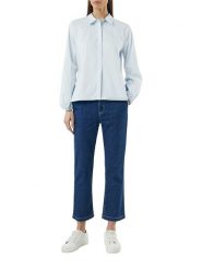 S.Oliver Bluzka w kolorze błękitno-białym rozmiar: 44. Niebieskie bluzki S.Oliver, s, bez wzorów, bez kołnierzyka, bez ramiączek. Za 130.99 zł.