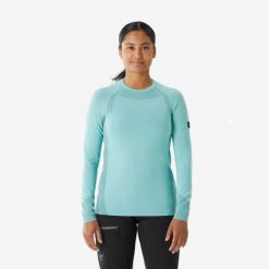 Koszulka bezszwowa damska Simond Alpinism z wełną. Niebieskie bluzki SIMOND, m, bez wzorów, z dzianiny, sportowe, bez kołnierzyka, bez ramiączek. Za 159.99 zł.