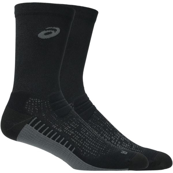 Skarpetki sportowe dla dorosłych Performance Run Crew Sock. Czarne skarpety Asics, bez wzorów, z elastanu. Za 89.99 zł.