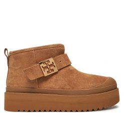 Botki Tory Burch. Brązowe botki Tory Burch, bez wzorów, bez obcasa, na płaskiej podeszwie, bez zapięcia. Za 2,149.00 zł.
