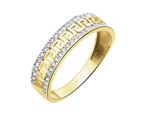 Złoty pierścionek z cyrkoniami. Żółte pierścionki Apart, z cyrkonią, złote. Za 1,259.00 zł.