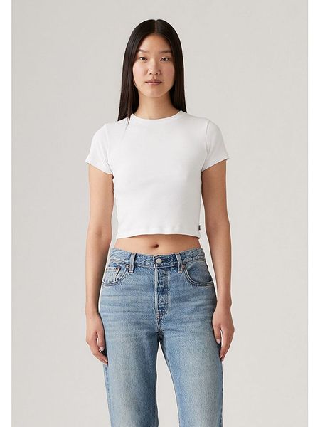 Levi's Koszulka w kolorze białym rozmiar: XS. Białe bluzki Levi's®, s, bez wzorów, z bawełny, bez kołnierzyka, bez ramiączek. Za 51.95 zł.