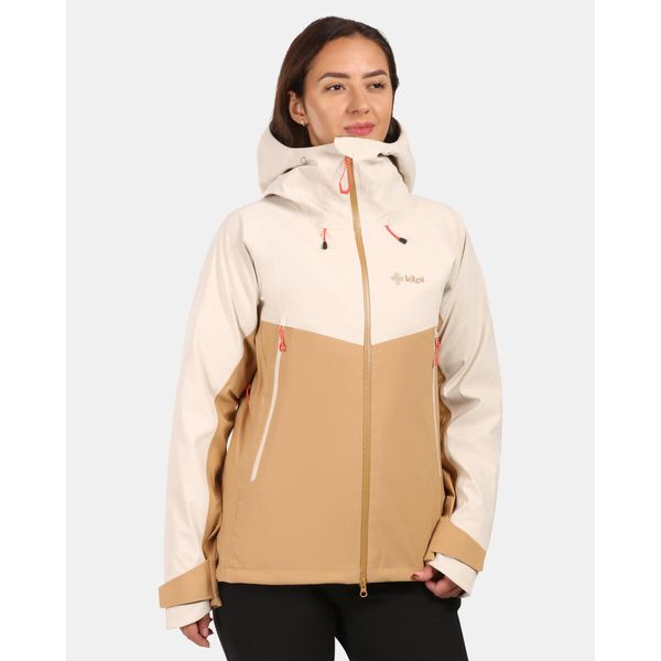 Damska kurtka typu hardshell Kilpi TRINITY-W. Białe kurtki sportowe Kilpi, bez wzorów, z hardshellu, bez kaptura, trekkingowe. Za 1,248.29 zł.