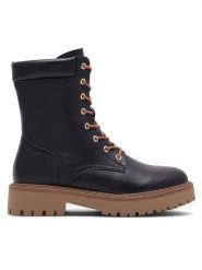 Jenny Fairy Trzewiki ELISA WS5896-17A Czarny. Czarne botki Jenny Fairy, bez wzorów, z syntetyku, bez obcasa, na płaskiej podeszwie, bez zapięcia. Za 159.99 zł.