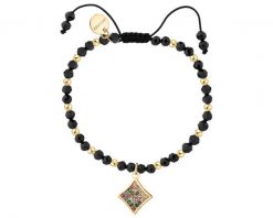 Bransoletka z mosiądzu pozłacana z cyrkoniami i spinelami - karo. Bransoletki Artelioni, z cyrkonią, pozłacane. Za 139.00 zł.