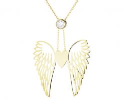 Złoty naszyjnik z cyrkonią - skrzydła. Żółte naszyjniki Apart, z cyrkonią, złote. Za 1,399.00 zł.