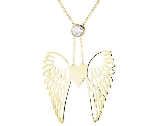 Złoty naszyjnik z cyrkonią - skrzydła. Żółte naszyjniki Apart, z cyrkonią, złote. Za 1,399.00 zł.