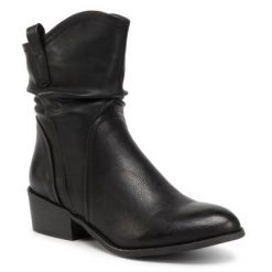 DeeZee WS8991-03 Czarny. Czarne botki DeeZee, bez wzorów, ze skóry ekologicznej, bez obcasa, bez zapięcia. Za 129.99 zł.