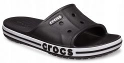 Klapki Dla Dorosłych Crocs Bayaband Slide. Białe klapki Crocs, bez wzorów, z materiału, bez obcasa. Za 119.99 zł.
