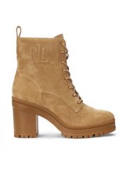Lauren Ralph Lauren Botki 802942568001 Brązowy. Brązowe botki Lauren Ralph Lauren, bez wzorów, ze skóry, bez obcasa, na słupku, bez zapięcia. Za 1,099.00 zł.
