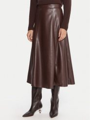 Marella Spódnica z imitacji skóry Vally 2525776022 Bordowy Regular Fit. Czerwone spódnice Marella, bez wzorów, ze skóry. Za 559.99 zł.