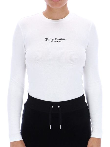 Juicy Couture Koszulka w kolorze białym rozmiar: L. Białe bluzki Juicy Couture, l, bez wzorów, z wiskozy, klasyczne, bez kołnierzyka, bez ramiączek. Za 164.95 zł.