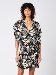 Rip Curl Sukienka w kolorze czarnym rozmiar: S. Czarne sukienki Rip Curl, s, bez wzorów, z wiskozy, bez kołnierzyka, bez ramiączek, mini, kopertowe. Za 105.38 zł.