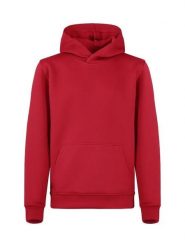 Clique Miami Hoody Junior - Czerwona bluza z kapturem z bawełny i poliestru z. Czerwone bluzy CLIQUE, bez wzorów, z bawełny, z kapturem. Za 153.11 zł.