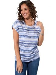 WITT WEIDEN Koszulka w kolorze niebiesko-białym rozmiar: 48. Niebieskie bluzki WITT WEIDEN, bez wzorów, bez kołnierzyka, bez ramiączek. Za 43.99 zł.