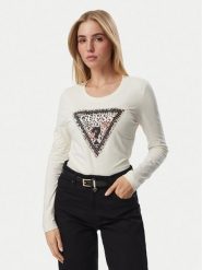 Guess Bluzka W6BI57 K7387 Beżowy jasny Regular Fit. Brązowe bluzki Guess, xs, z aplikacjami, z bawełny, bez kołnierzyka, bez ramiączek. Za 182.99 zł.
