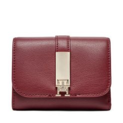 Mały Portfel Damski Tommy Hilfiger. Czerwone portfele TOMMY HILFIGER, bez wzorów. Za 169.99 zł.