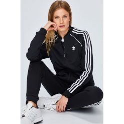 Adidas Originals - Bluza. Czarne bluzy Adidas Originals, z aplikacjami, z bawełny, bez kaptura. Za 249.90 zł.