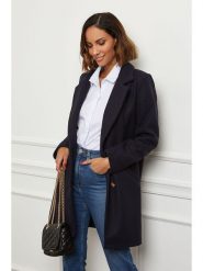 Le Comptoir du Manteau Płaszcz przejściowy w kolorze granatowym rozmiar: 40. Niebieskie płaszcze Le Comptoir du Manteau, bez wzorów, z wełny, bez kaptura. Za 110.04 zł.