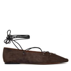 Baleriny LAUREN RALPH LAUREN. Brązowe baleriny Lauren Ralph Lauren, bez wzorów, bez obcasa. Za 1,799.00 zł.