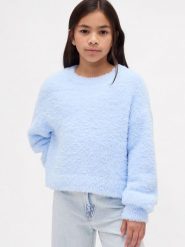 GAP Sweter w kolorze błękitnym rozmiar: 116/122. Niebieskie sukienki GAP, na co dzień, bez wzorów, z bawełny, bez kołnierzyka, bez ramiączek, proste. Za 70.74 zł.