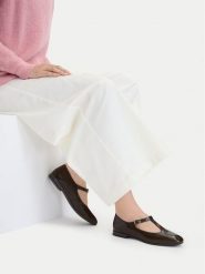 Lasocki Baleriny CEO-RST-ROMI-103 Brązowy. Brązowe baleriny Lasocki, bez wzorów, z lakierowanej skóry, bez obcasa. Za 169.99 zł.